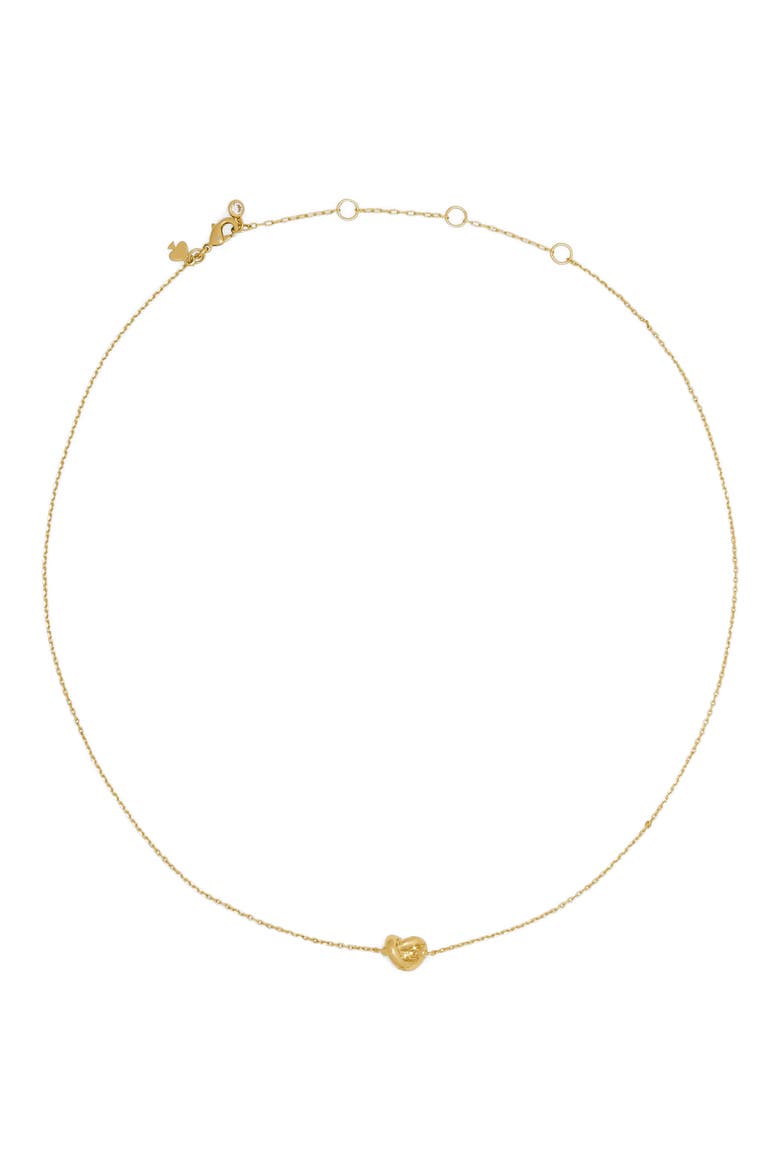 sailor's knot mini pendant necklace, Alternate, color, GOLD