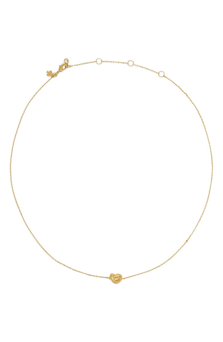Kate Spade New York sailor's knot mini pendant necklace, Alternate, color, Gold