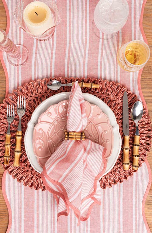 Juliska Straw Loop Oval Placemat In Coral