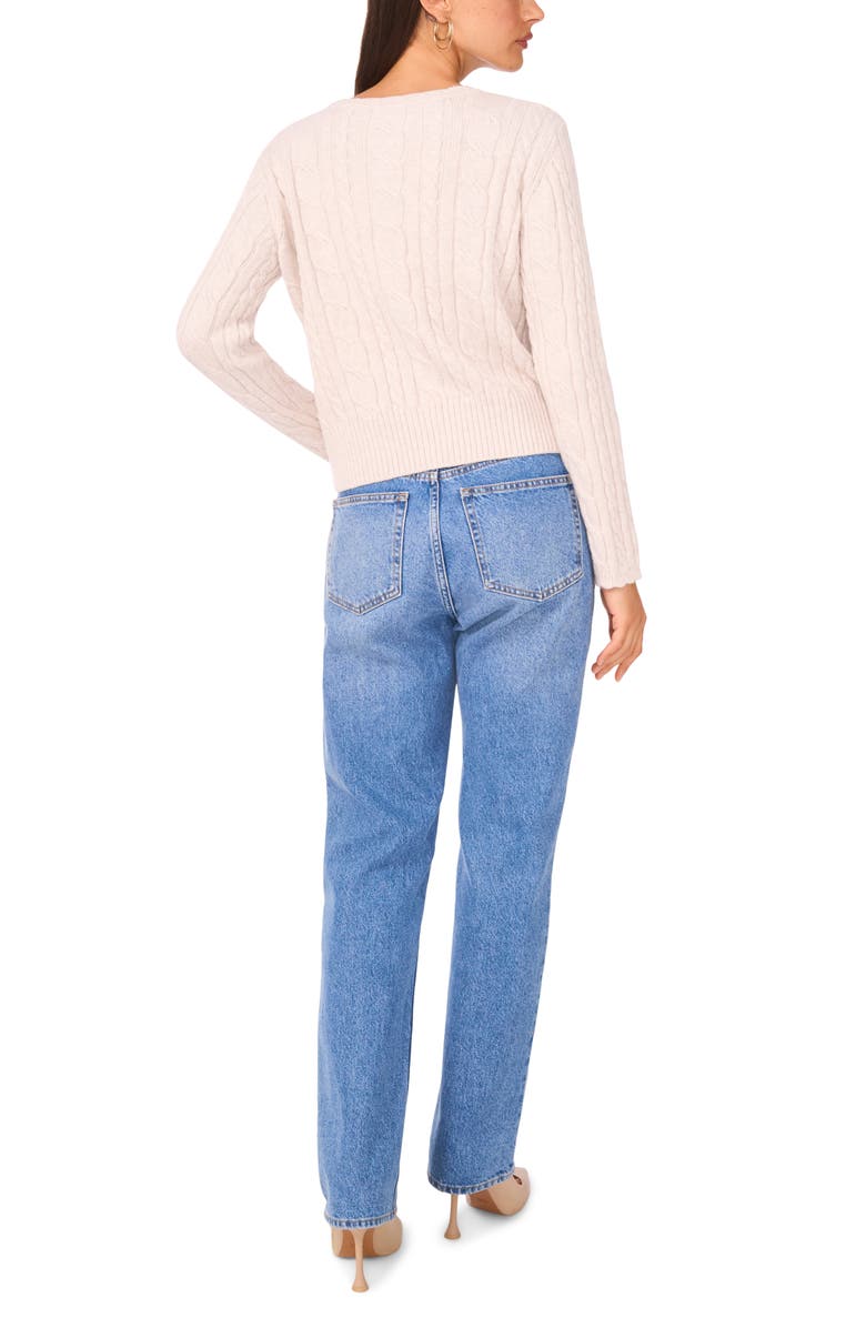 1.STATE Pointelle Knit Cardigan, Alternate, color, Sugar