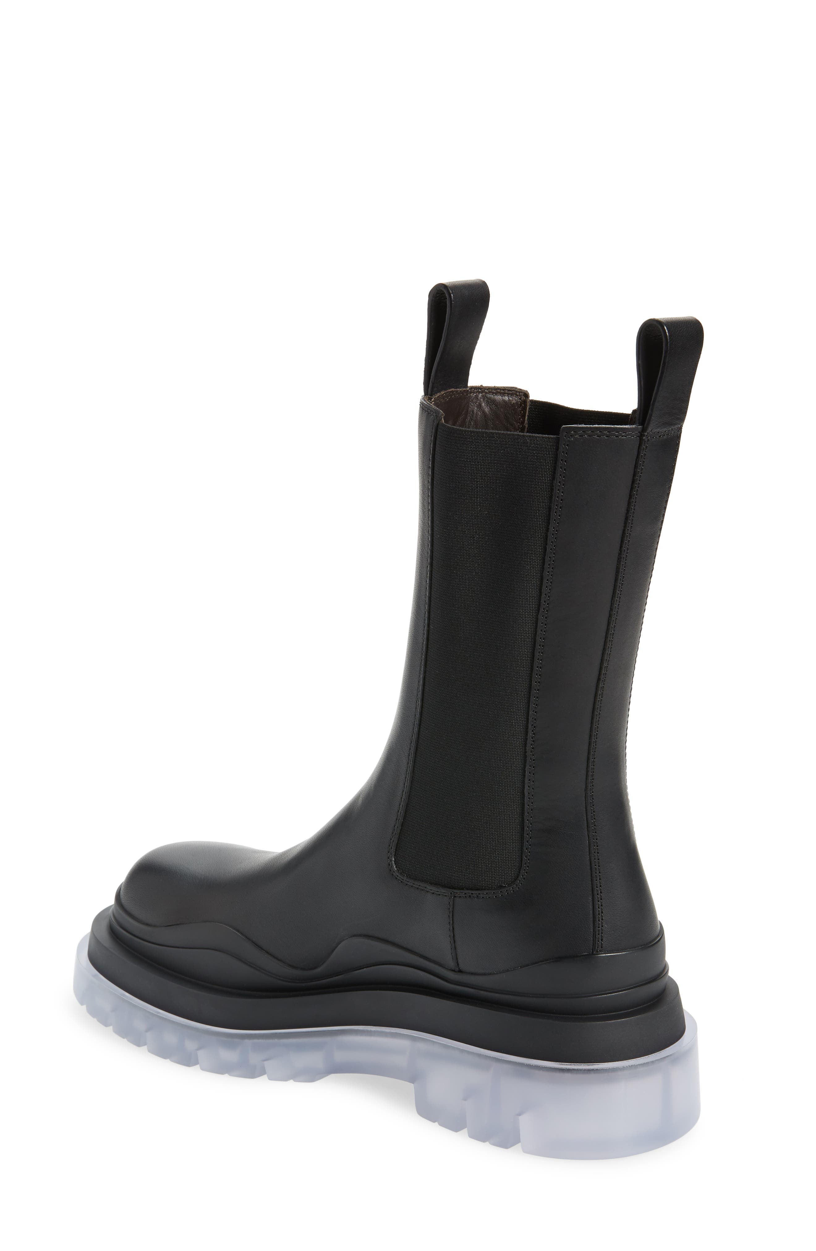 BV Tire Clear Sole Chelsea Boot, Alternate, color, BLACK