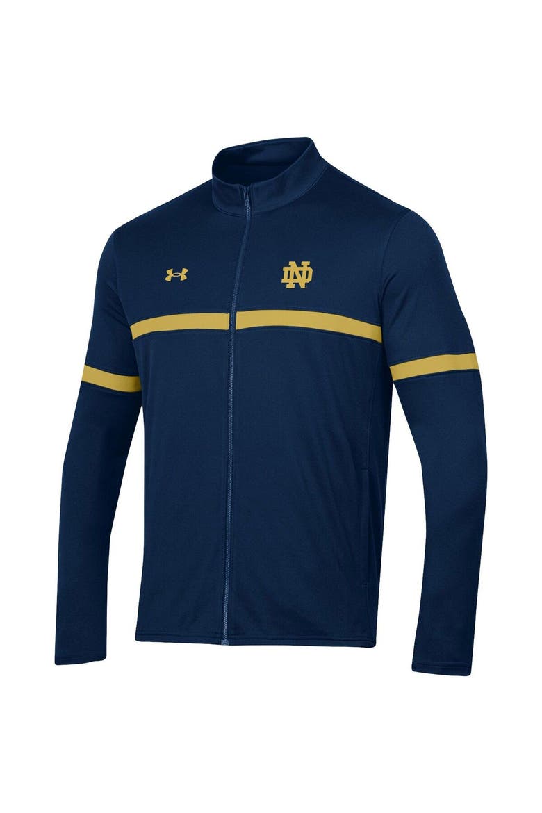 Men's Under Armour Navy Notre Dame Fighting Irish 2023 Assist Warm Up Full-Zip Jacket, Alternate, color, Navy