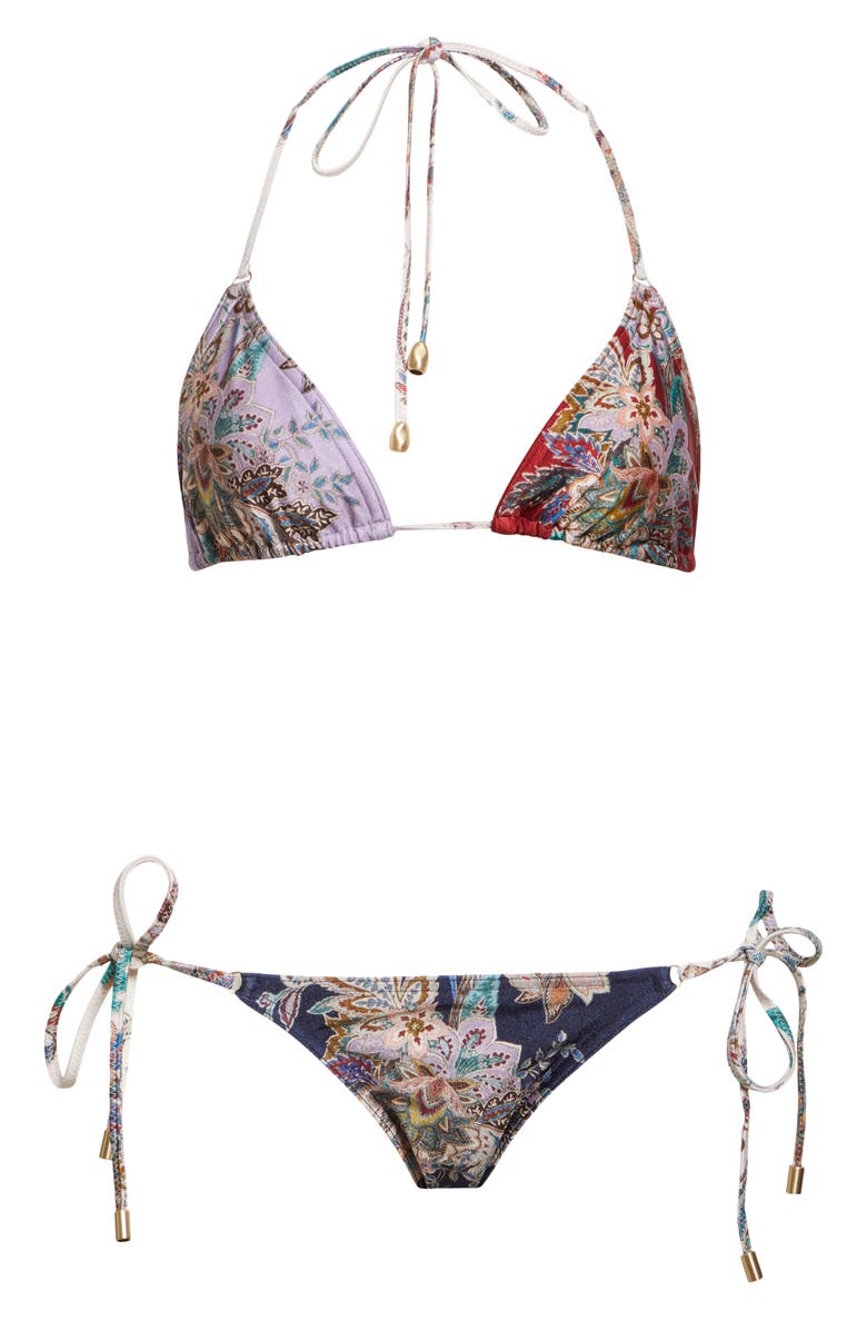 Zimmermann Rhiannon Paisley Print Two-Piece Swimsuit, Alternate, color, Spliced
