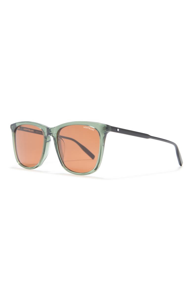 56mm Rectangle Sunglasses, Alternate, color, GREEN BLACK BROWN/ BRW
