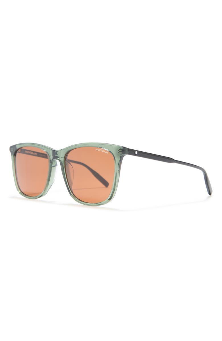 Montblanc 56mm Rectangle Sunglasses, Alternate, color,