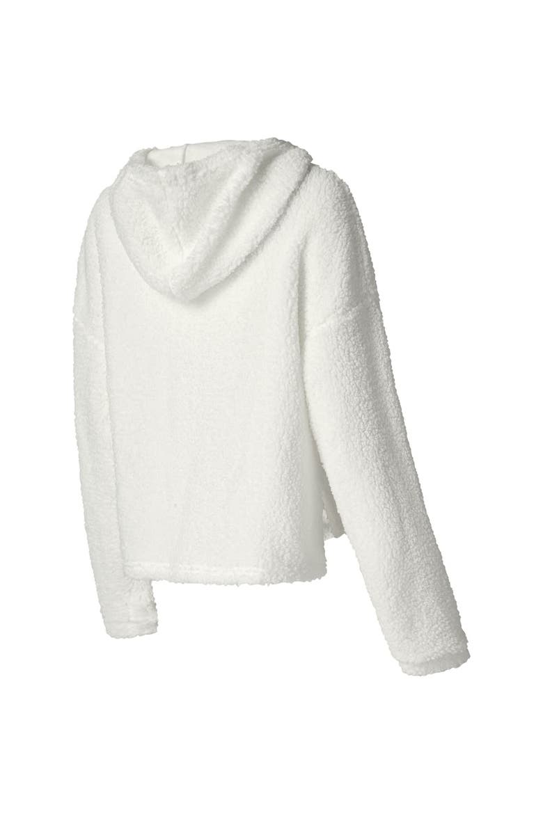 Women's College Concepts Cream Miami Heat Fluffy Long Sleeve Hoodie T-Shirt & Shorts Sleep Set, Alternate, color, White