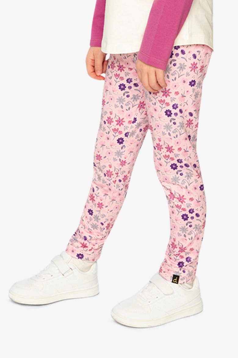 Soft Elastic Waistband Allover Daisies Leggings, Alternate, color, Pink Daisies Print