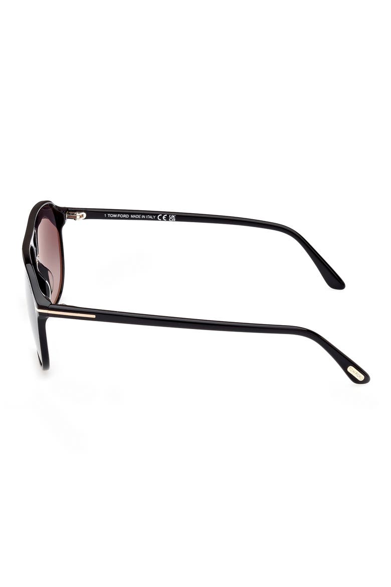 Bruce 61mm Navigator Sunglasses, Alternate, color, SHINY BLACK / SMOKE