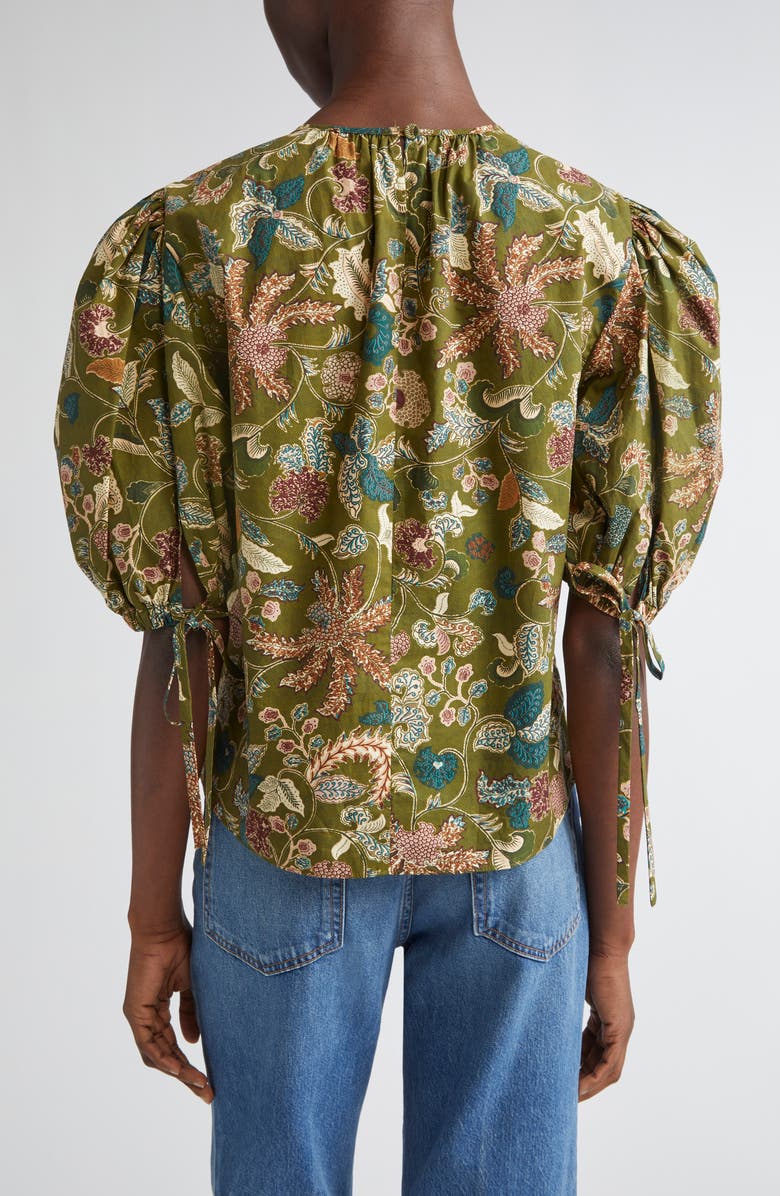 Ulla Johnson Coralie Embroidered Puff Sleeve Top, Alternate, color, Lichen