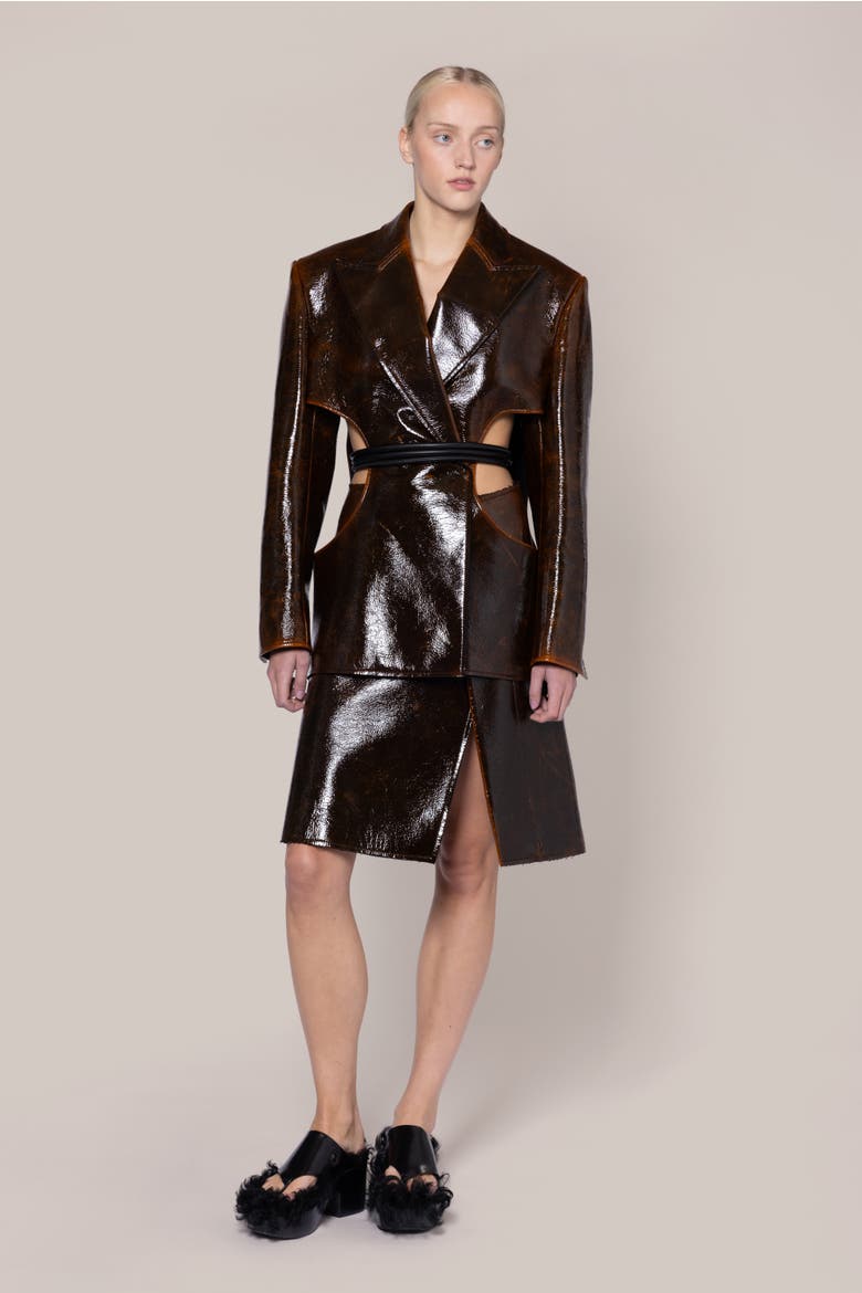 Aamina Faux Leather Jacket, Alternate, color, 302gingerbread