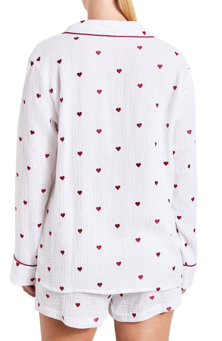 Splendid Lottie Love Cotton Short Pajamas, Alternate, color, Whte/ Emboldened