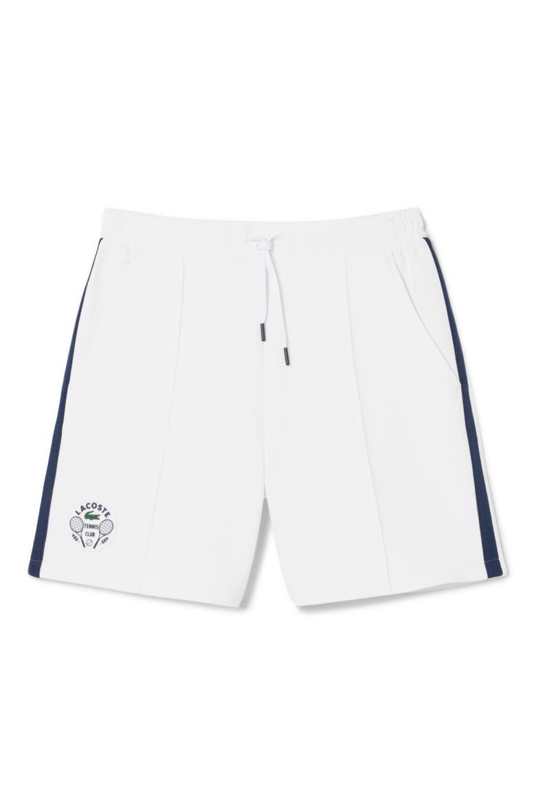 Performance Piqué Tennis Shorts, Alternate, color, 522 WHITE/ NAVY BLUE