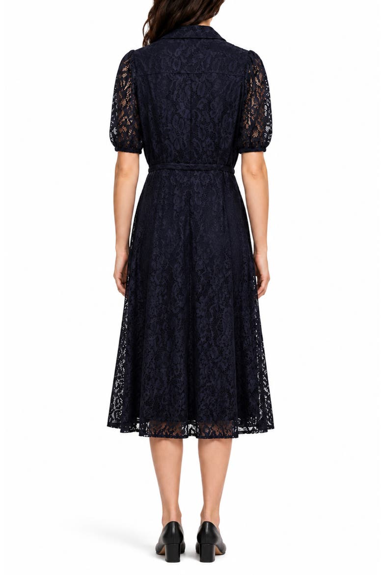 Stretch Lace Short Sleeve Shirtdress, Alternate, color, NANETTE NAVY