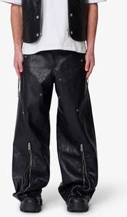 mnml Zip Hem Faux Leather Rave Pants