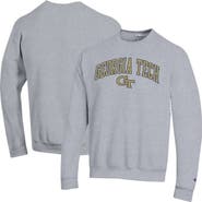 Champion Men's Champion Heather Gray Georgia Tech Yellow Jackets Arch Over Logo Pullover Sweatshirt
