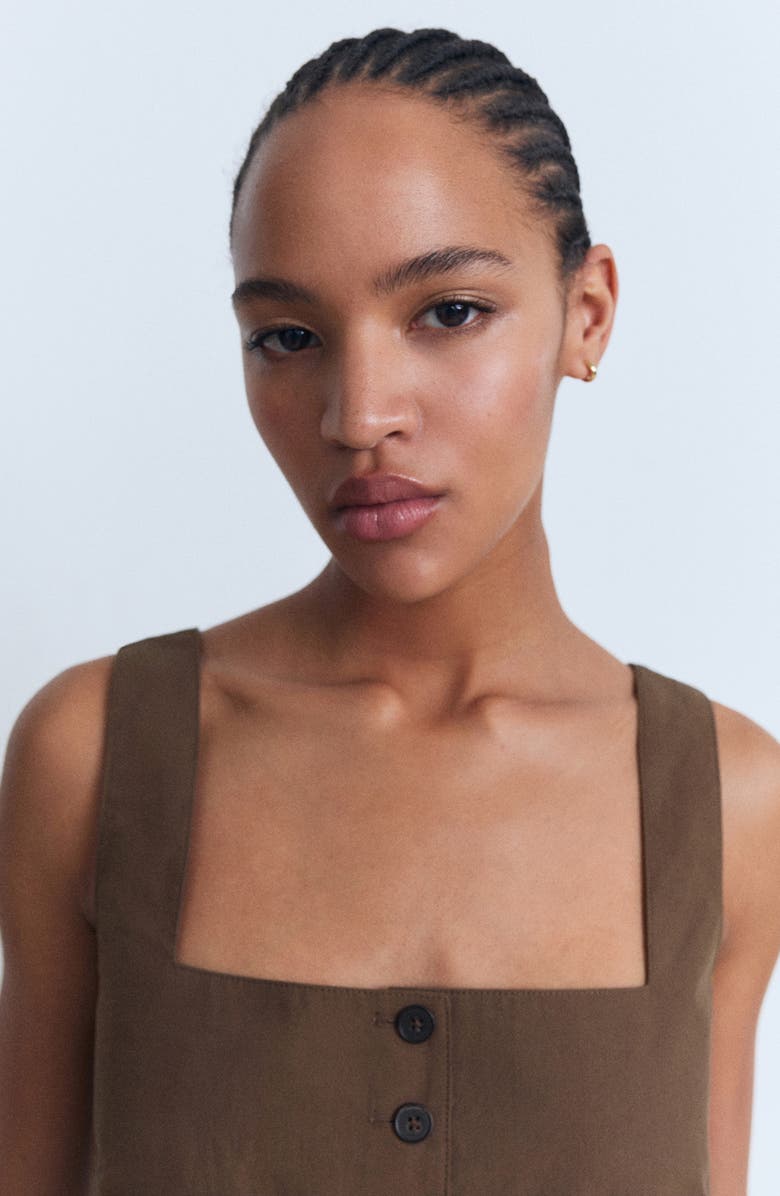 MANGO Cotton Vest, Alternate, color, Brown