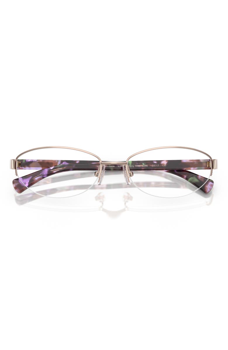 COACH 54mm Oval Optical Glasses, Alternate, color, Shiny Rose Gold / Demo Lens