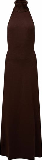 Open Back Halter Maxi Dress