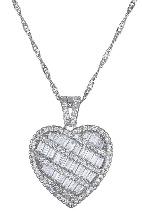 Cubic Zirconia Heart Pendant Necklace