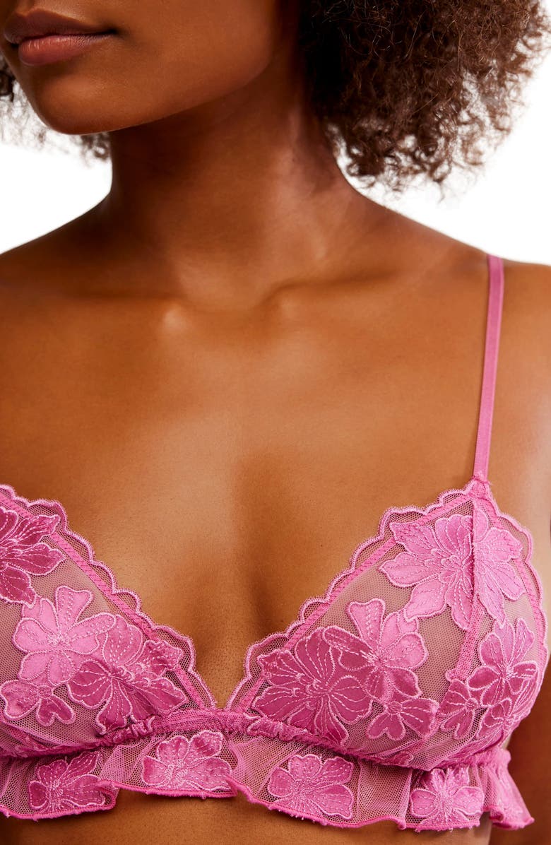 Free People Hotel Chantelle Triangle Bralette, Alternate, color, Dawn Pink