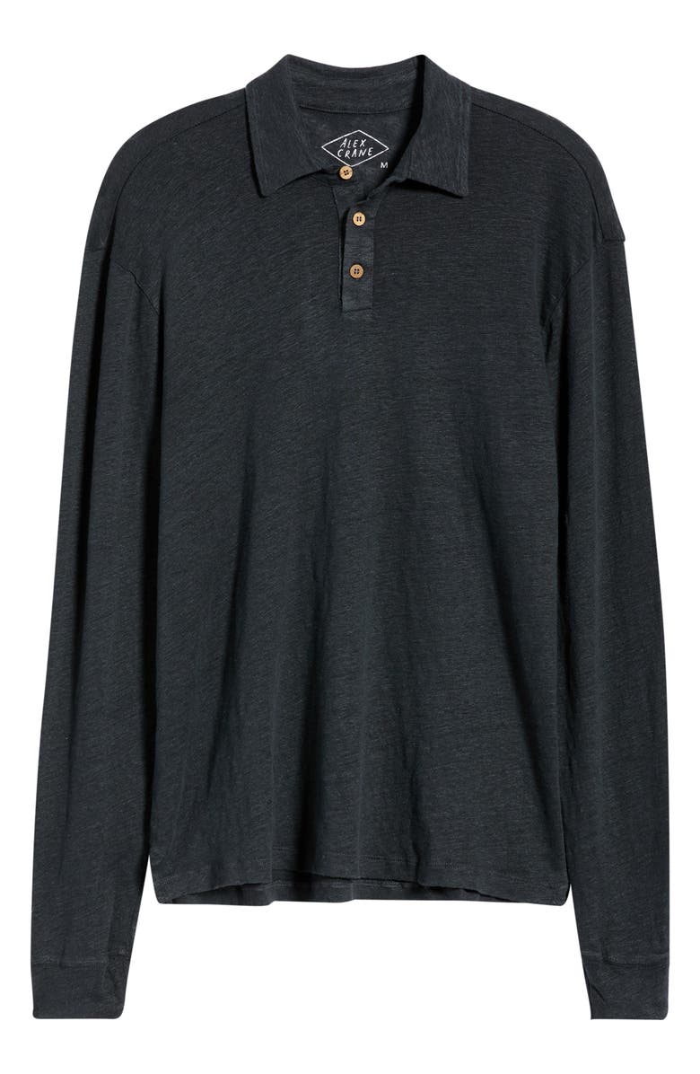 ALEX CRANE Linen Long Sleeve Polo, Main, color, 