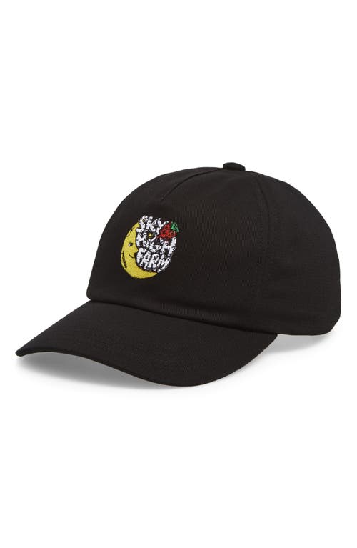 Sky High Farm Workwear Gender Inclusive Logo Embroidered Adjustable Baseball Cap In Black