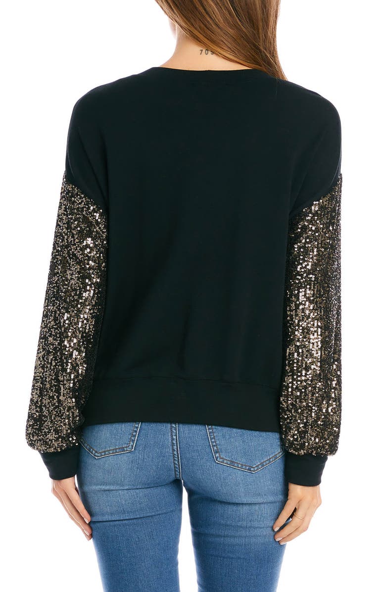 Karen Kane Sequin Sleeve Top, Alternate, color, 