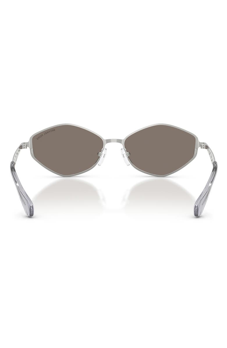 Michael Kors Gold Coast 56mm Angular Sunglasses, Alternate, color, Silver / Silver Mirror