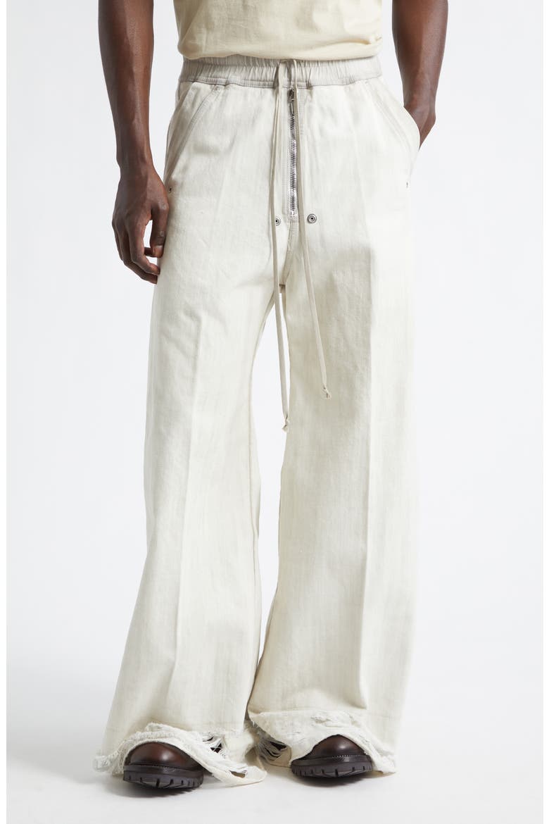 Bela Shredded Wide Leg Jeans, Main, color, MILK WASH