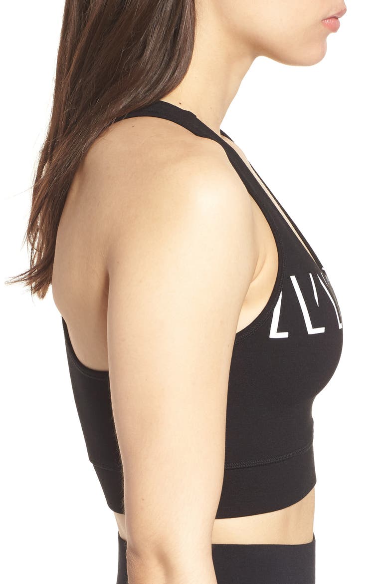Shadow Logo Sports Bra, Alternate, color, BLACK