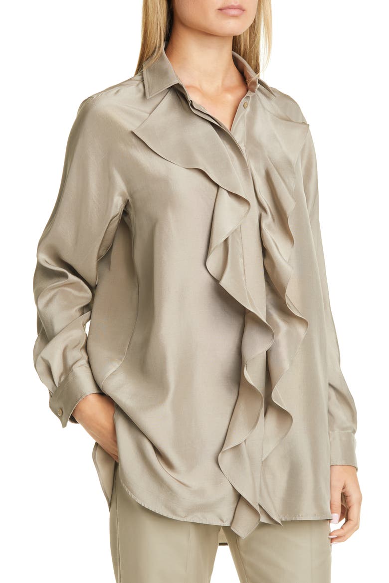 Tefrite Silk Tunic Shirt, Alternate, color, STONE