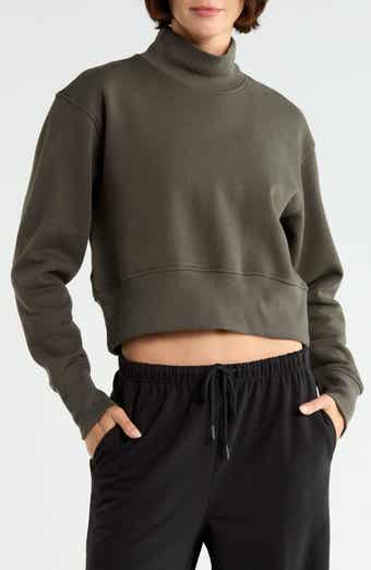 Feather Fleece Mock Neck Sweatshirt
