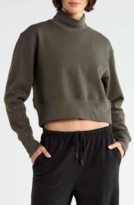 Feather Fleece Mock Neck Sweatshirt