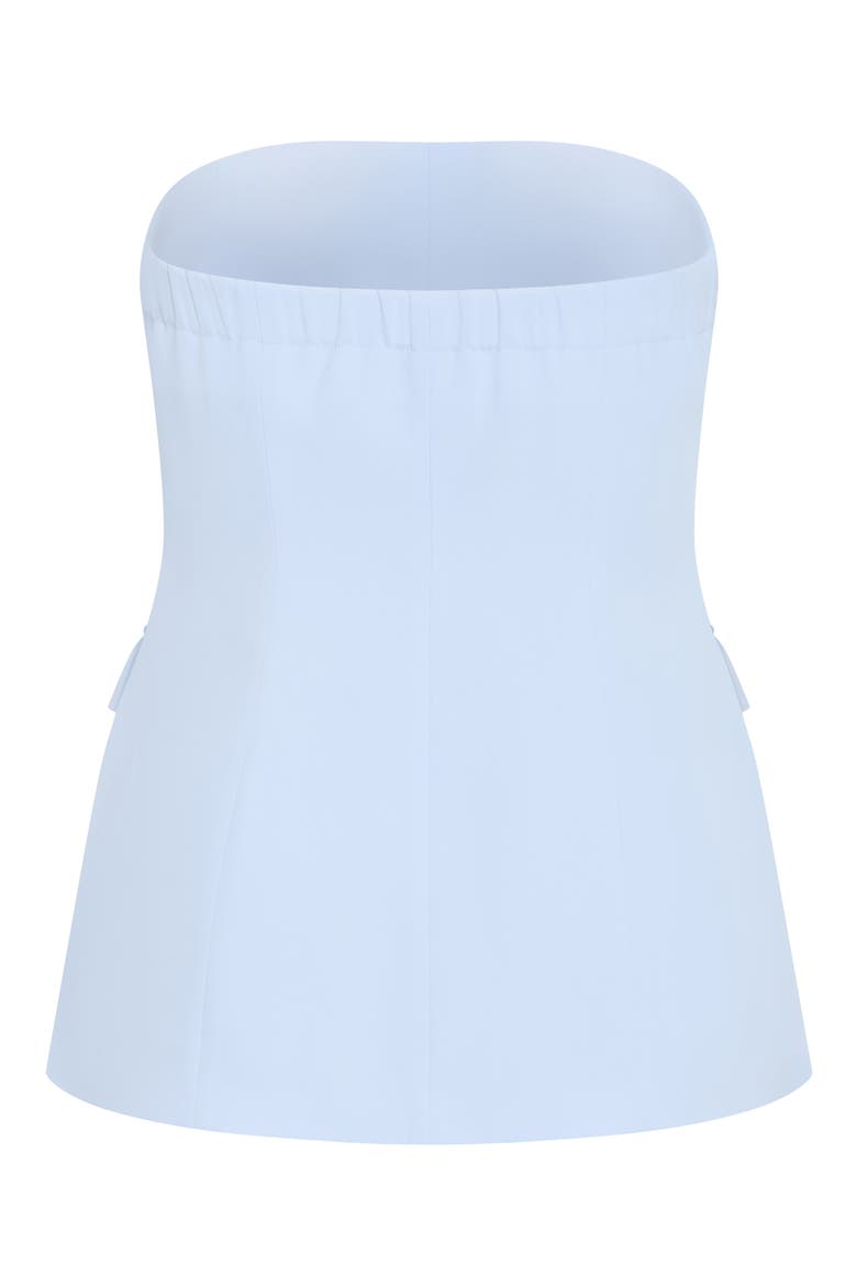 Cutaway Hem Strapless Top, Alternate, color, SKY BLUE