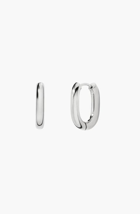 Halo Oval Hoop Earrings