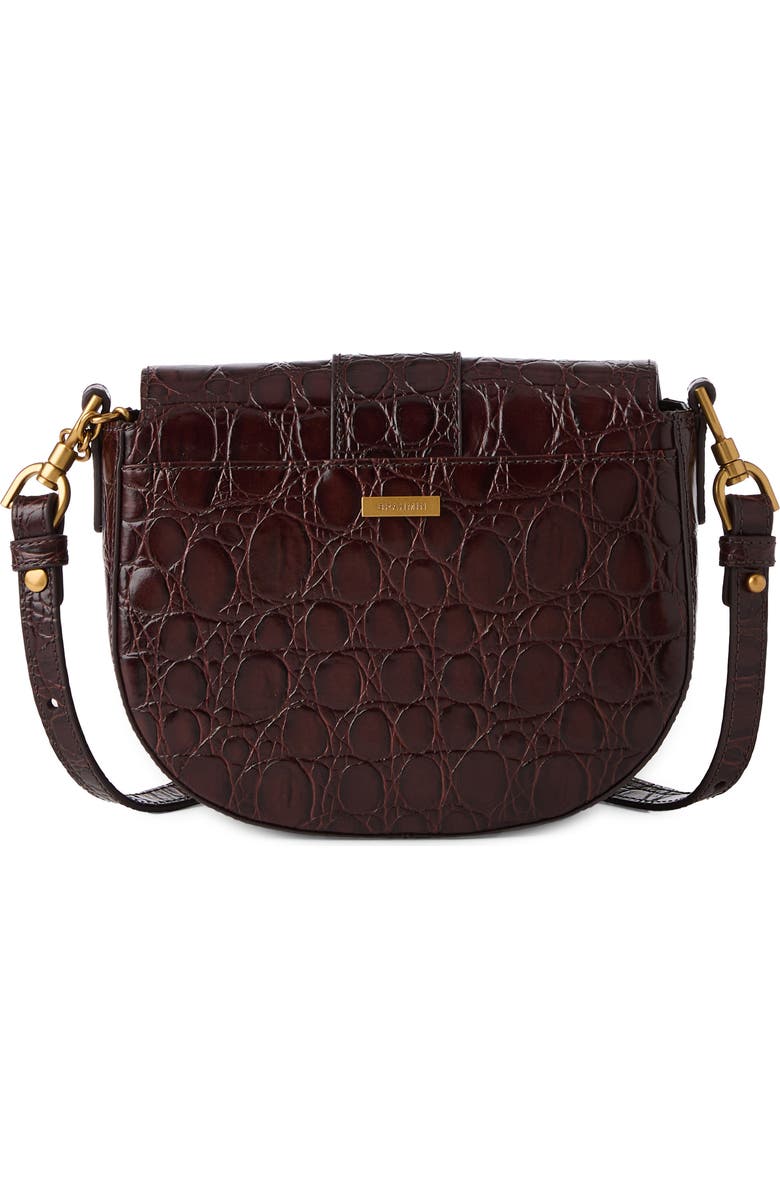Brahmin Briar Croc Embossed Leather Saddle Bag, Alternate, color,