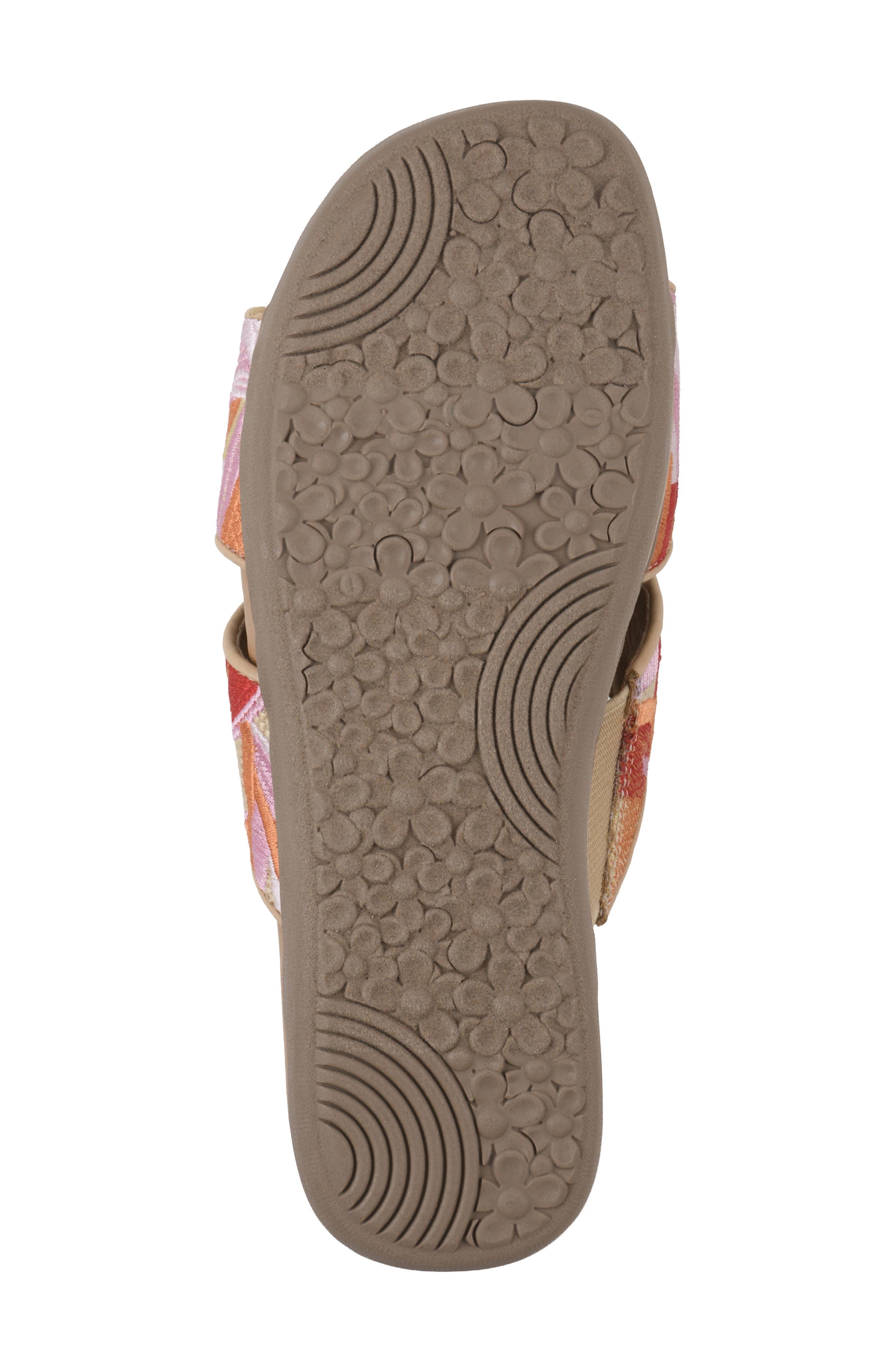 Frankly Slide Sandal, Alternate, color, PINK/ MULTI/ RAFFIA