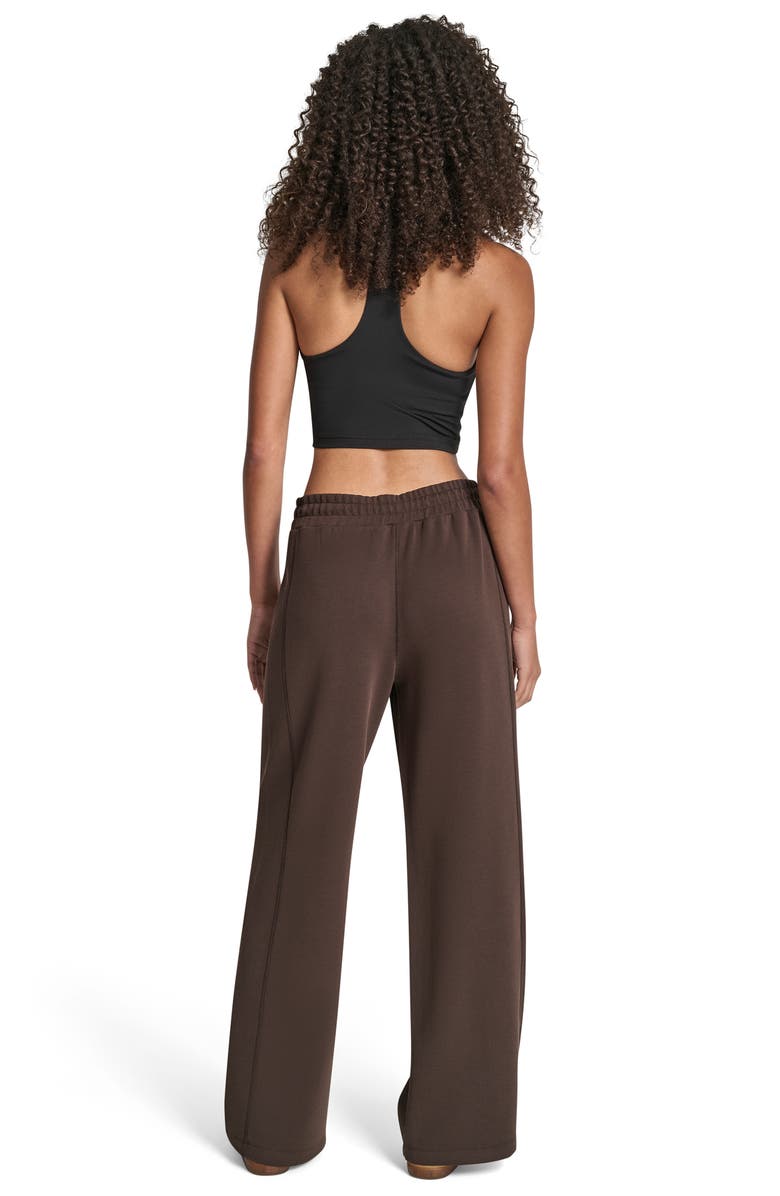 DKNY Highline High Waist Ribbed Pull-On Pants, Alternate, color, Espresso