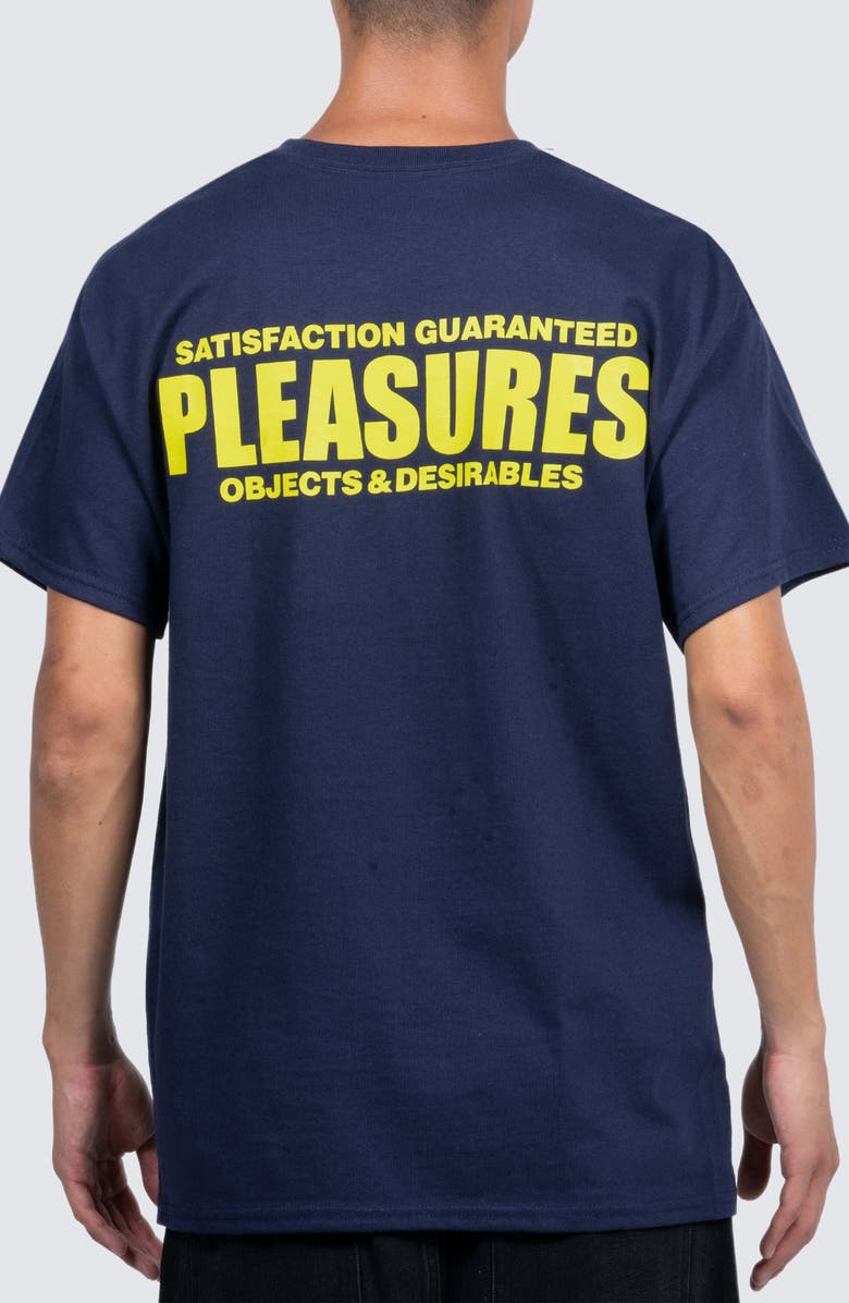PLEASURES Staff Cotton Graphic Pocket T-Shirt, Alternate, color, Navy