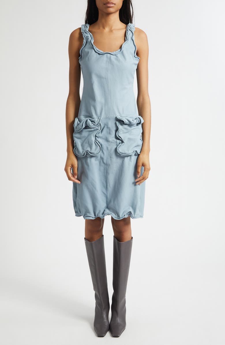Acne Studios Lainy Sleeveless Leather Dress, Main, color, Pale Blue