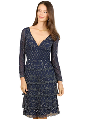 LARA New York Knee Length, Long Sleeve Cocktail Dress