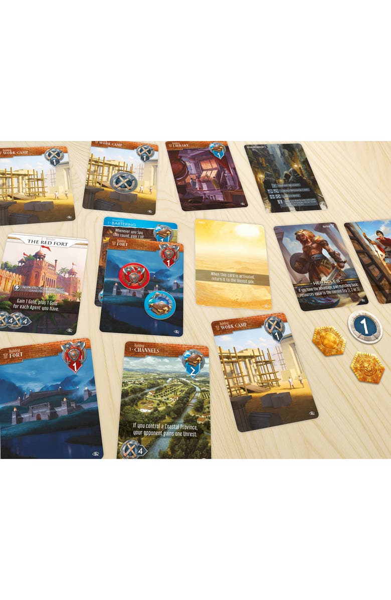 Funforge Monumental Duel Espionage Civilization Deckbuilding Board Game,10+, Alternate, color, Multicolored