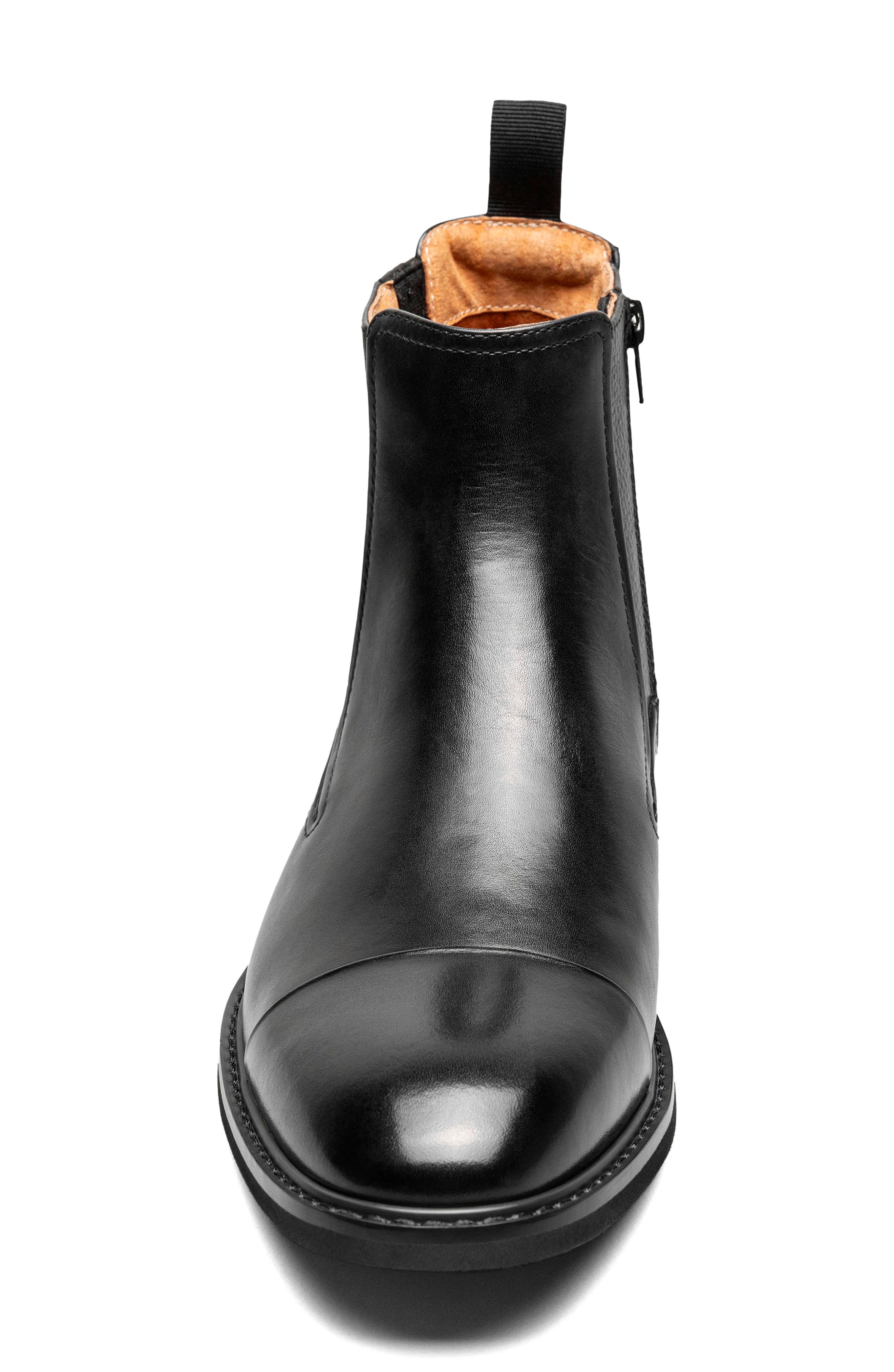 Berkshire Leather Cap Toe Boot, Alternate, color, BLACK