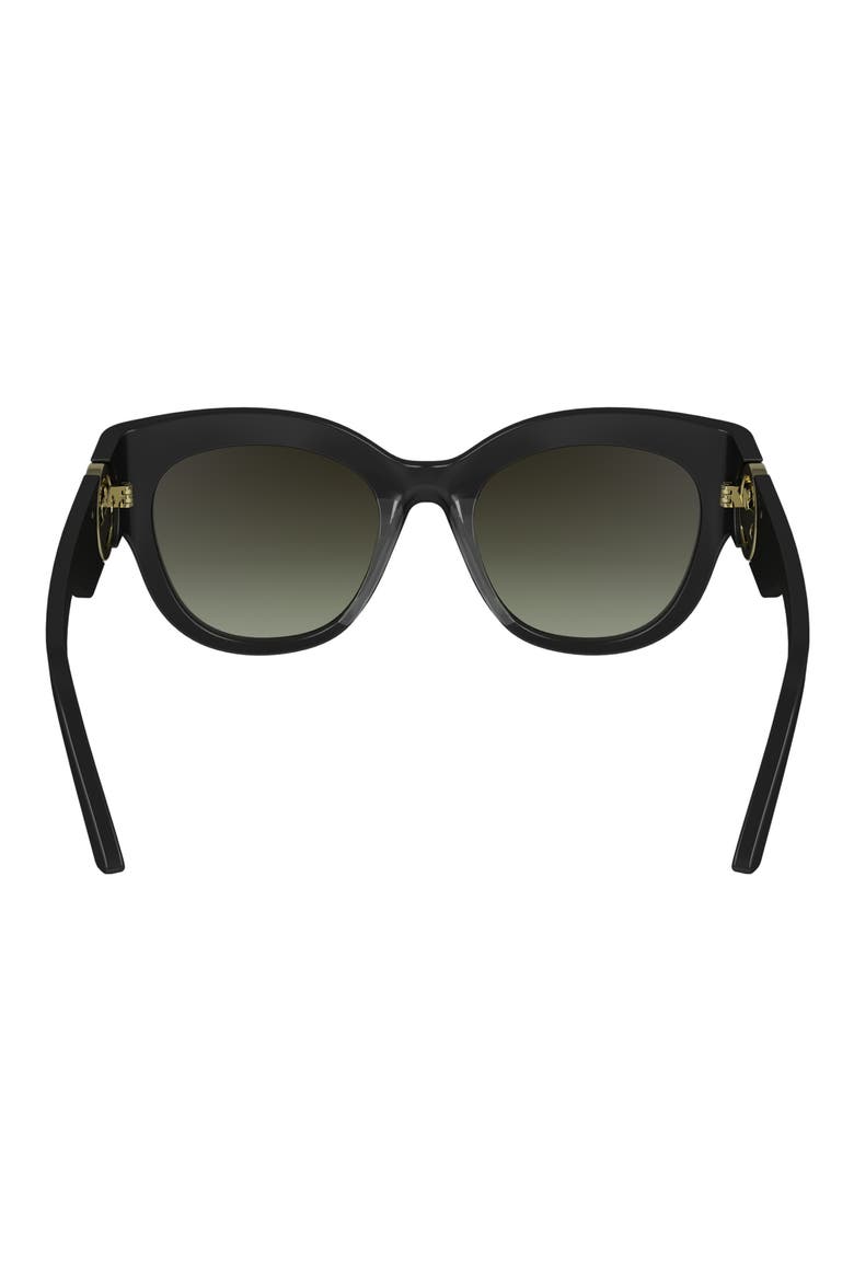55mm Gradient Butterfly Sunglasses, Alternate, color, BLACK