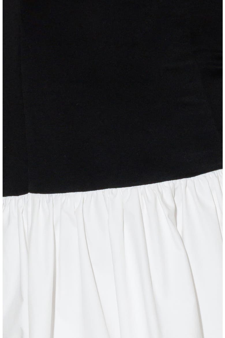 Mixed Media Strapless Dress, Alternate, color, BLACK/ WHITE