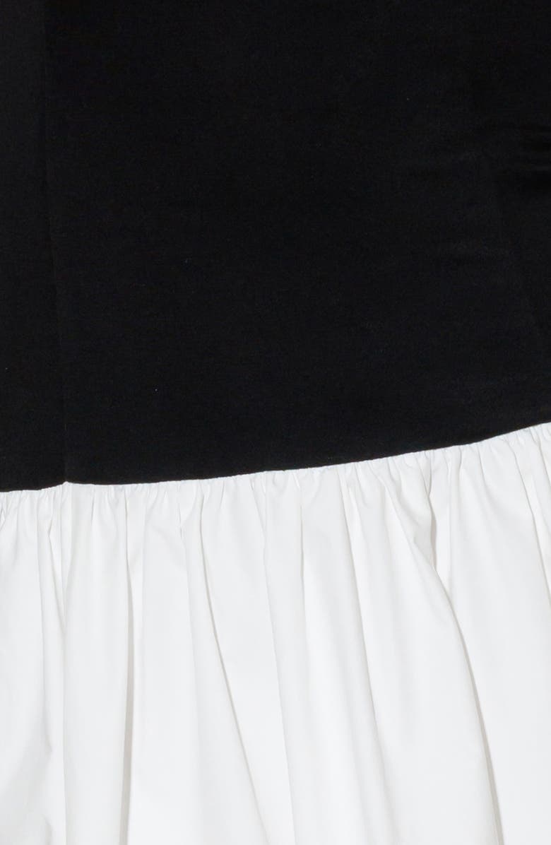 FREEMARKET Mixed Media Strapless Dress, Alternate, color, Black/ White