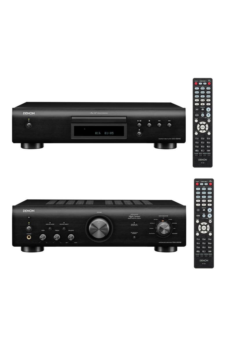 Denon DCD-600NE CD Player with PMA-600NE 2 Channel 70W Integrated Amplifier with Bluetooth, Main, color, Black