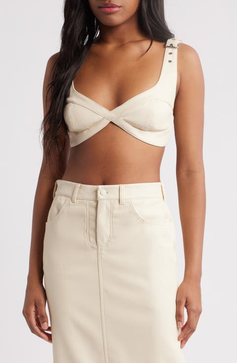 Faux Leather Bra Top