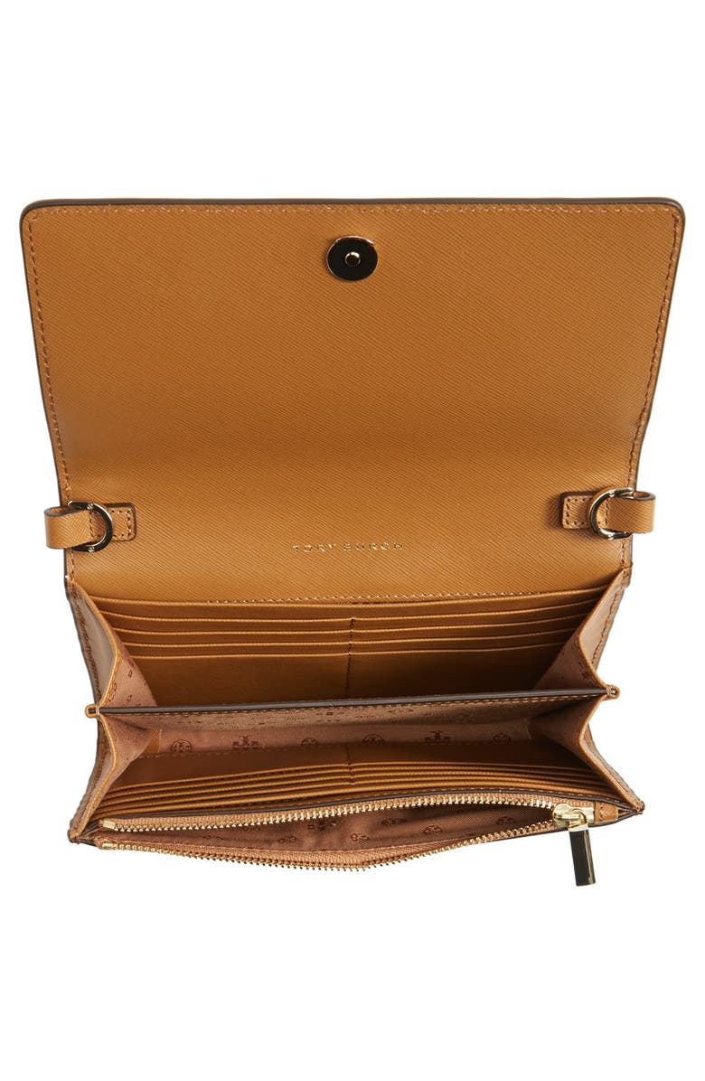 Tory Burch 'Robinson' Leather Wallet on a Chain, Alternate, color, 