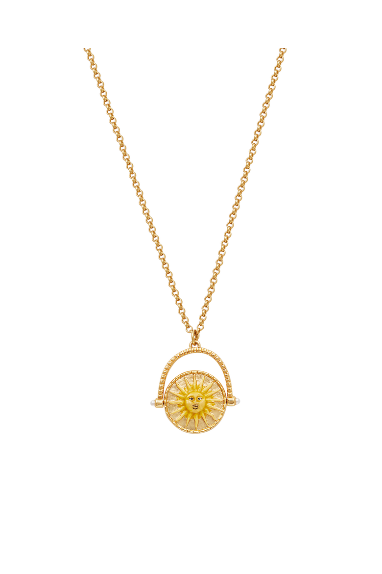Sun & Moon Spinner Necklace, Main, color, Gold